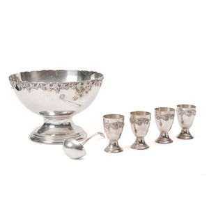 Silver Punch Set with 16 Goblets