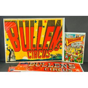 Three early Bullen's circus posters. Earliest & largest by C R…