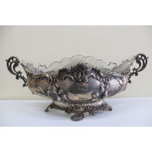 Austrian sterling silver table centrepiece with etched glass…