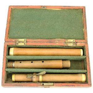 D'Almaine & Co. Ivory & boxwood flute having ivory rings &…