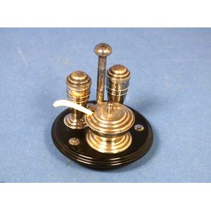 Vintage four piece condiment set, including silver plated salt…