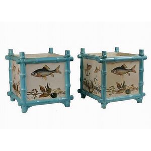 Pinder Bourne pair of jardiniere of square form featuring&hellip;