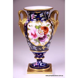 A rare Charles Bourne porcelain urn, circa 1815, a baluster&hellip;