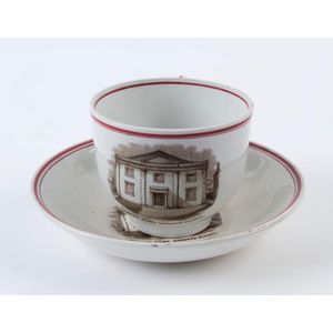 Hobart town Sabbath School' transfer porcelain cup and saucer,&hellip;
