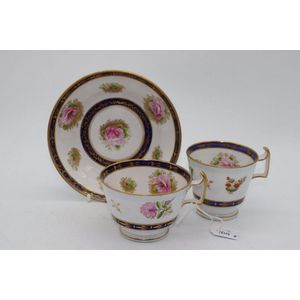 Early 19th century Charles Bourne porcelain trio, rare English&hellip;