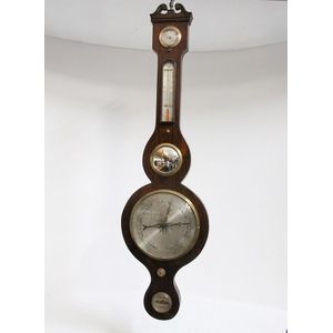 A 19th century oak barometer maker T Quinn Cheltenham, 105 cm…