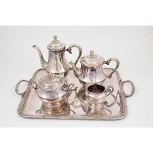Christofle 5 piece silver plate tea & coffee set vase shape…
