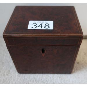 Antique small Australian wood tea caddy walnut veneered…