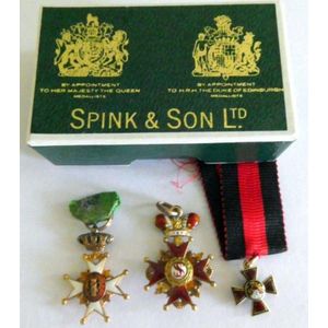 Russian Imperial three miniature enamel medals one for St.…