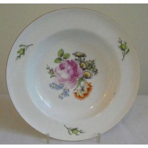 Russian Popov Factory porcelain floral dish mark to base…