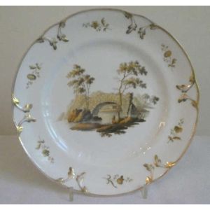 Antique Russian Imperial Popov porcelain plate gilded and…