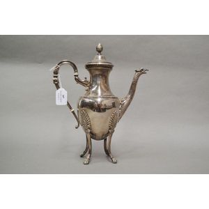 Antique French silver plated Empire style coffee pot with…