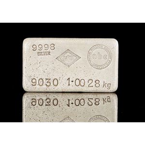 A vintage Australian ABC bullion 999.8 silver 1.0028KG Ingot,…