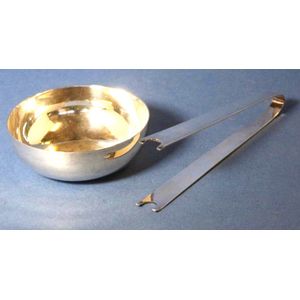 Christophle silver plate ice bowl & tong set, diameter diameter…