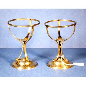 Pair of Victorian sterling silver emu egg holders, hallmarked…