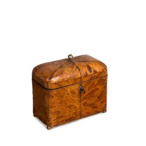 A tortoiseshell veneered tea caddy, English early 19th century,…