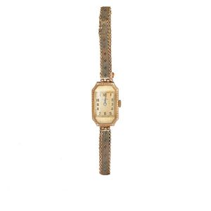 1930s Ladies Gold Octagonal Rolex Watch with Woven Bracelet - Watches ...