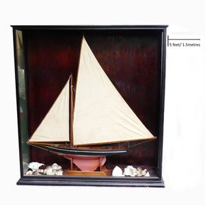 A large scale pond yacht 'Thelma', in display case, made by…