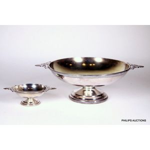 A Continental silver plated comport and eleven small dishes,…