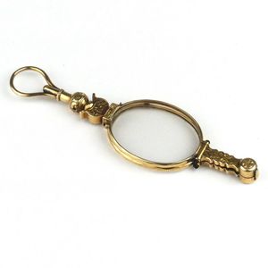 A 19th century 15ct. yellow gold folding lorgnette, captured…