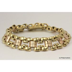 14ct Two Tone Gold Bracelet with Rose Gold Link - Bracelets/Bangles ...