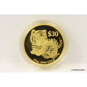 An Australian gold year of the tiger coin, boxed with…