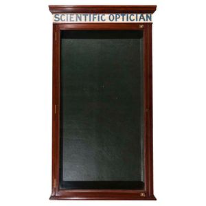 A scientific optician's hanging wall display cabinet, made in…