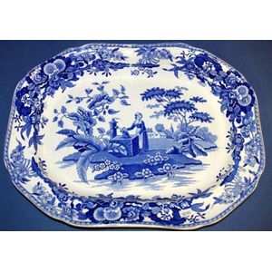 Spode 'Girl at the Well' pattern meat platter, Impressed mark&hellip;