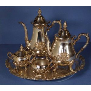 St. Louis Silver Co, Dining, 8931912 Antique Tea Set Silver Plate St  Louis Silver Co