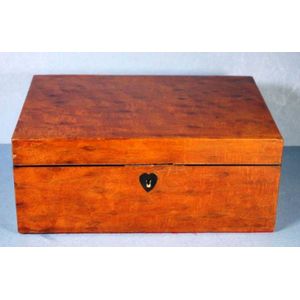 Large late Georgian casuarina document box, with ebony…