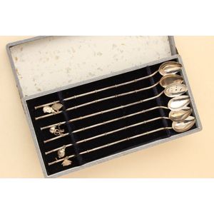 Chinese Sterling Silver Spoons With Bamboo Straws And Charms Zother chinese-sterling-silver-spoons-with-bamboo-straws-and-charms-zother