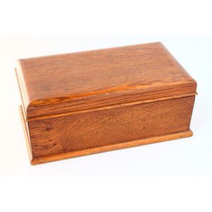 Edwardian oak document box and cover, of rectangular form, with…
