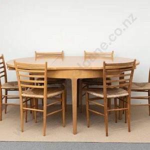 Ernst Plishke Circular Extension Dining Table & Six Chairs,&hellip;