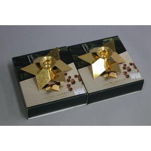 Two boxed as new Georg Jensen Christmas classic Star candle…
