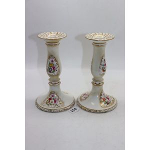 Pair circa 1860 Rockingham Pocelain, painted and gilt…