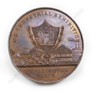 S. Kohn Industrial Exhibition Wellington bronze medal 1885,…