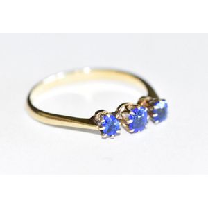 18K Gold Blue Stone Ring - Rings - Jewellery