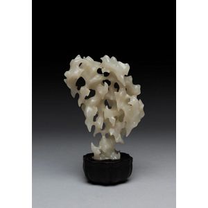 A white jade carving of a scholar's rock, 19th/20th century, of&hellip;