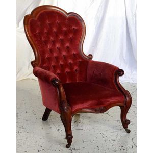 Red victorian store chair