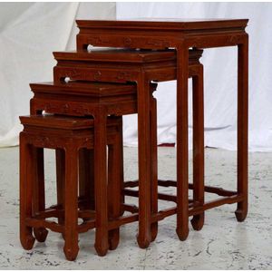 Chinese Hardwood Nesting Tables - Set of 4 - Furniture - Oriental