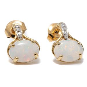 Diamond Stud Earrings Pair Earrings Ear 6 Brilliants 0.15ct in 585er 14K Gold 