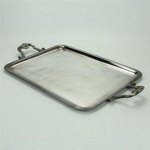 Christofle silver plated rectangular tray having a raised…