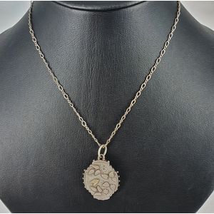 Victorian Silver Foliate Pendant on Chain - Brooches - Jewellery