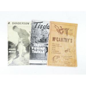 Three trout fishing catalogues, for Tisdalls, c.1955, McCarthys,&hellip;
