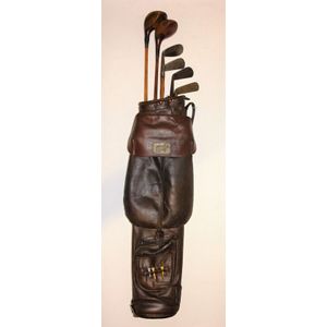 Sold at Auction: Two Sets of Vintage Golf Clubs - Kangaroo Hide Golf Bag