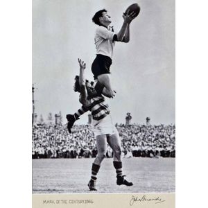 A Framed Photographic Print Mark Of The Century John Gerovich Sporting Afl Vfl Memorabilia