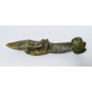 Chinese Jade Ritual Dagger with Zoomorphic Handle - Jade - Oriental