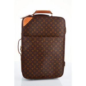 Leather travel suitcase Louis Vuitton Monogram Pegase Legere 65
