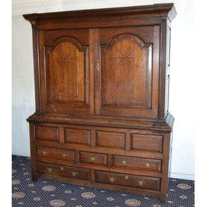 18th Century Welsh Oak Press Cupboard with Inlay Veneer - Cabinets ...