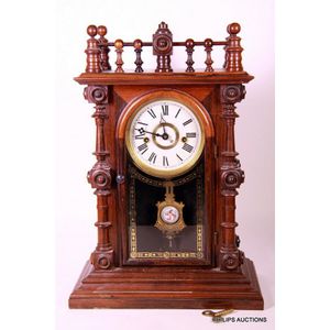 E.N. Welch Rosewood Mantle Clock with Brass Pendulum - Clocks - Mantle ...